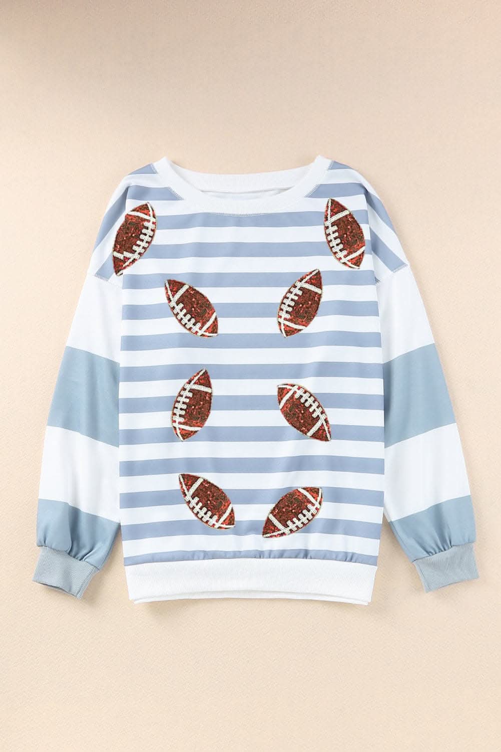 Sequin striped long sleeve top - Love Salve